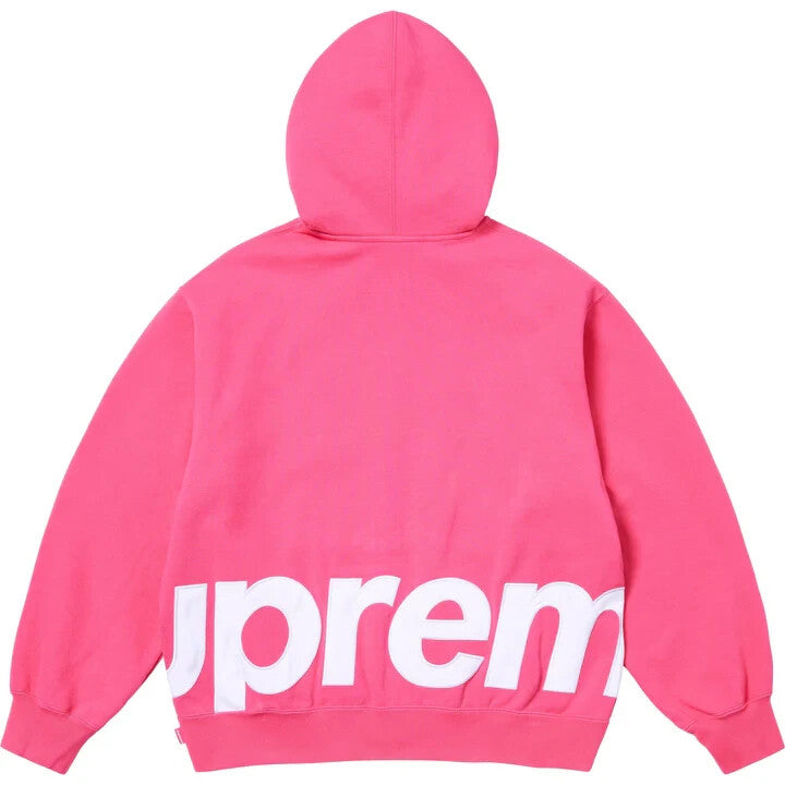 Supreme Big Logo Zip Up Hooded Sweatshirt Magenta