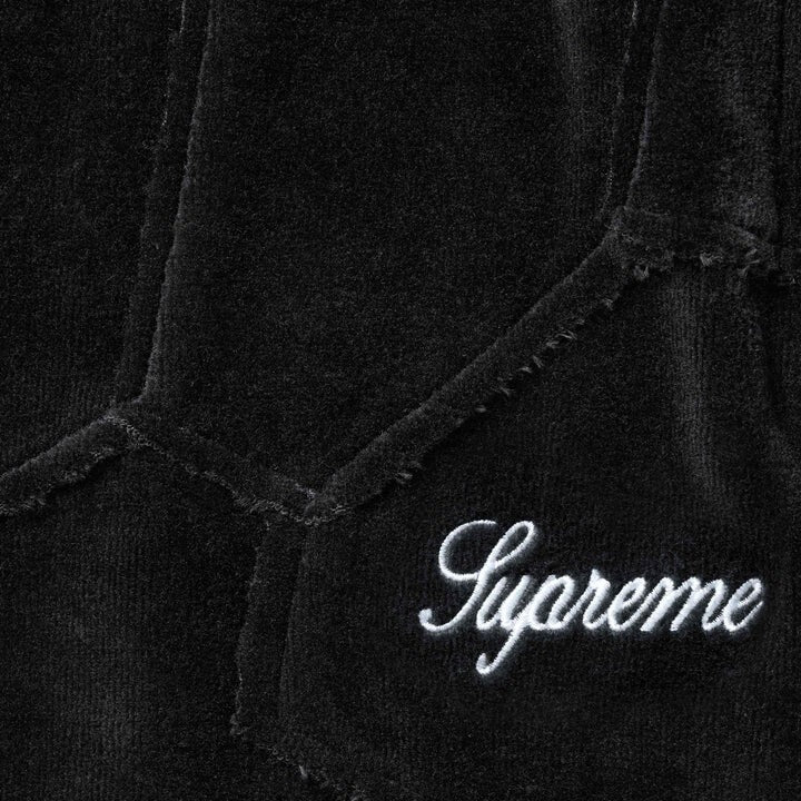 Supreme Patchwork Velour Short Black