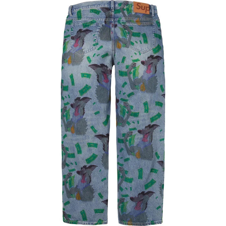 Supreme All Dogs Go To Heaven Loose Fit Jean Washed Indigo