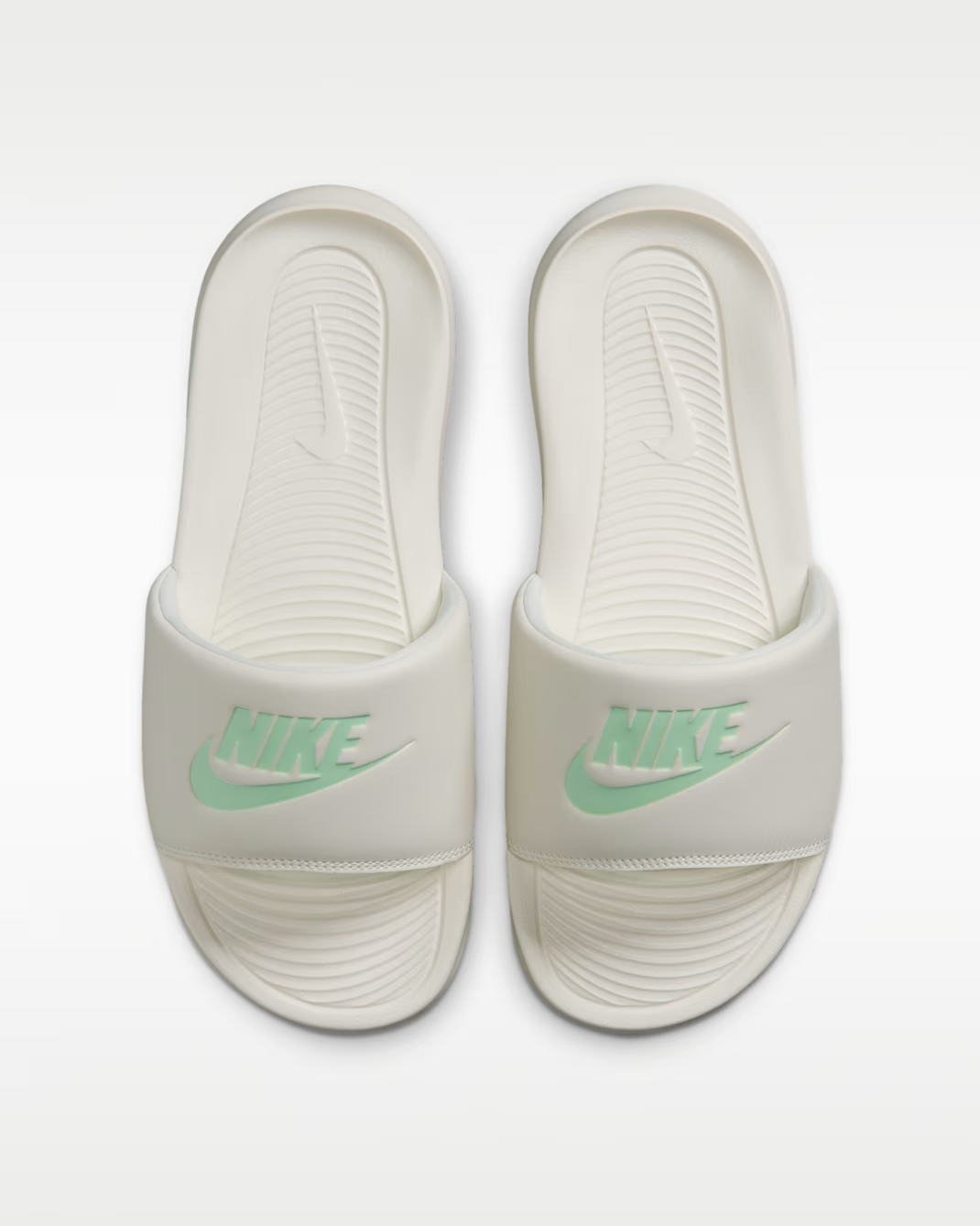 CN9677-109 Nike Victori One Slides "Sail/Cucumber Calm" (Women's)