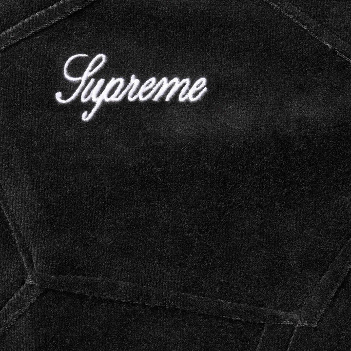 Supreme Patchwork Velour Track Jacket Black