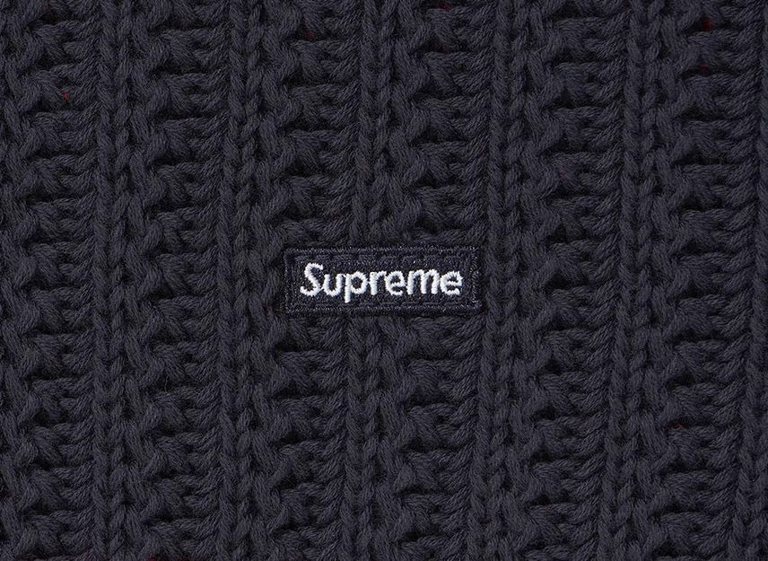 Supreme Loose Gauge Stripe Small Box Sweater Navy