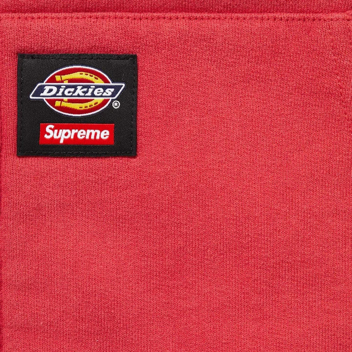 Supreme Dickies Quilted Lined Zip Up Hooded Sweatshirt Burnt Red