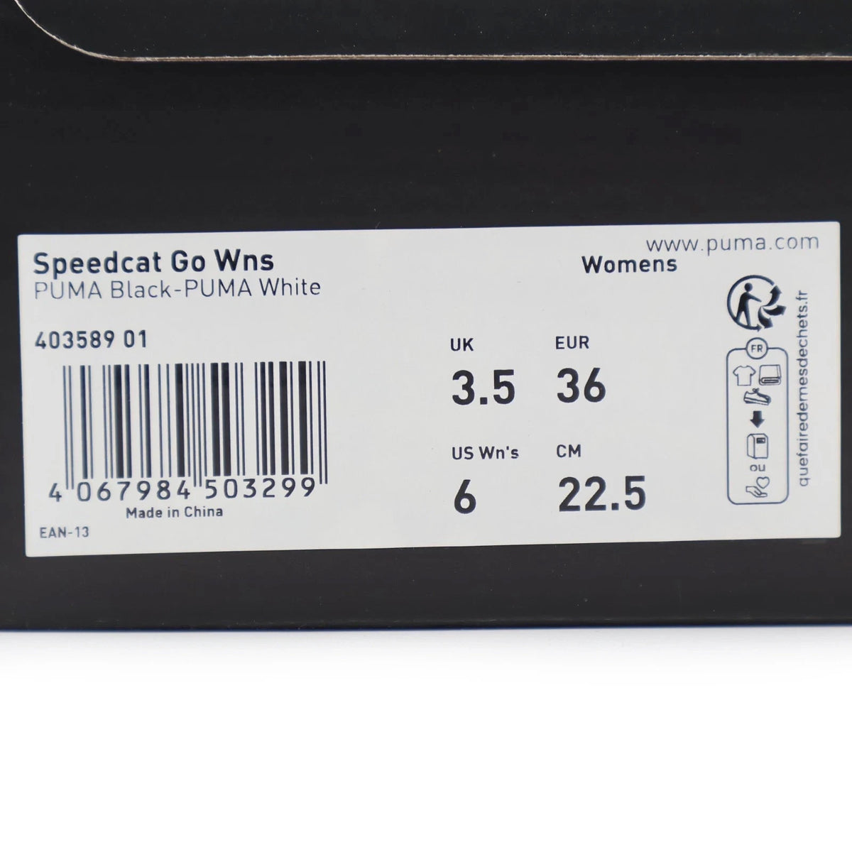 403589-01 Puma Women's Speedcat GO Puma Black Puma White (Women's)