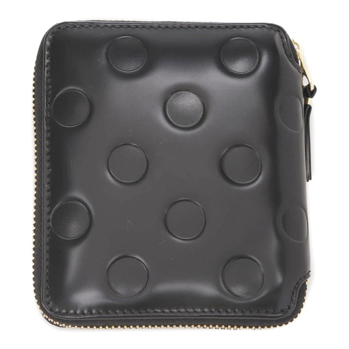 COMME des GARCONS Wallet Polka Dot Embossed Bifold Wallet with Coin Purse Black