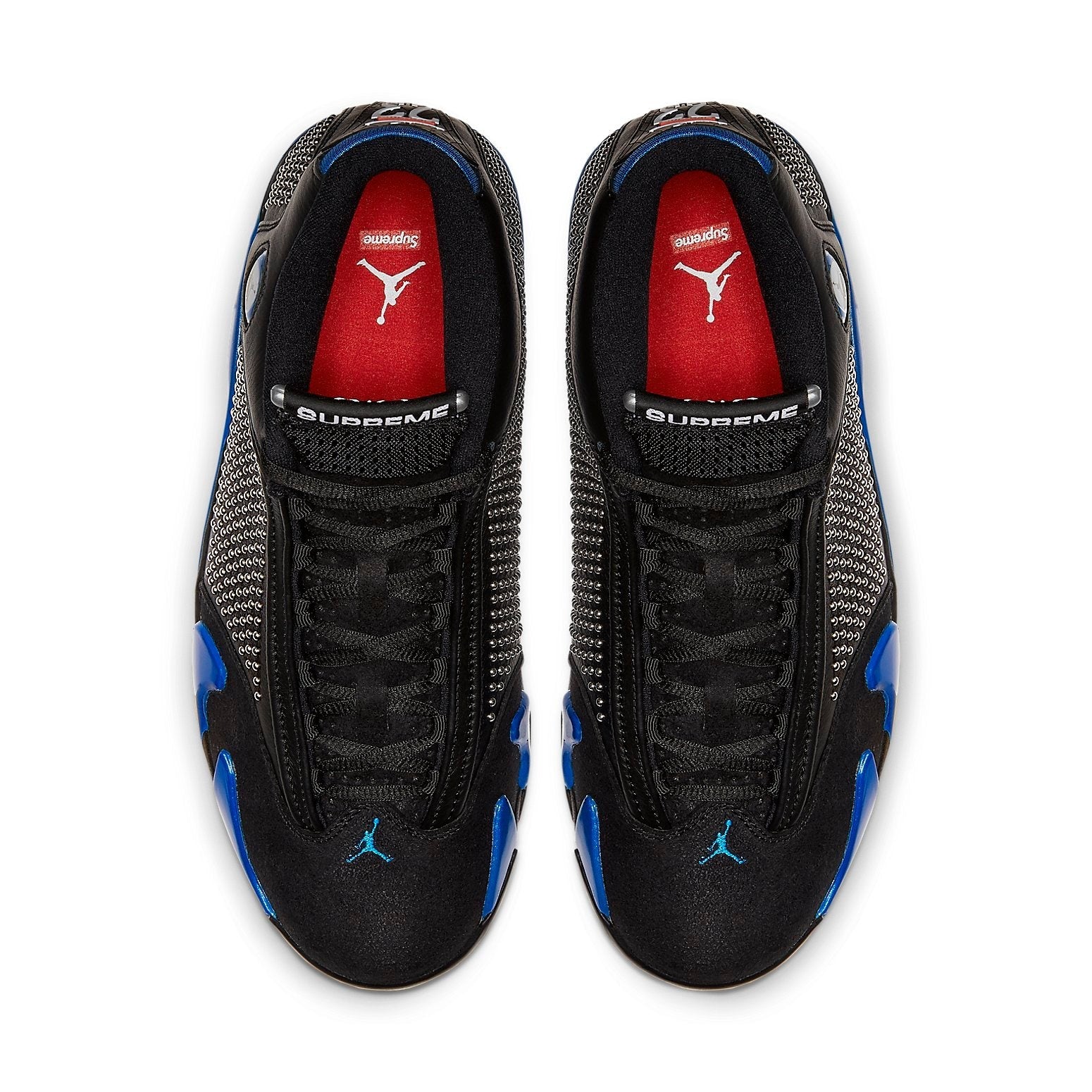 BV7630-004 Supreme Nike Air Jordan 14 Retro Black Varsity Royal Chrome (Men's)