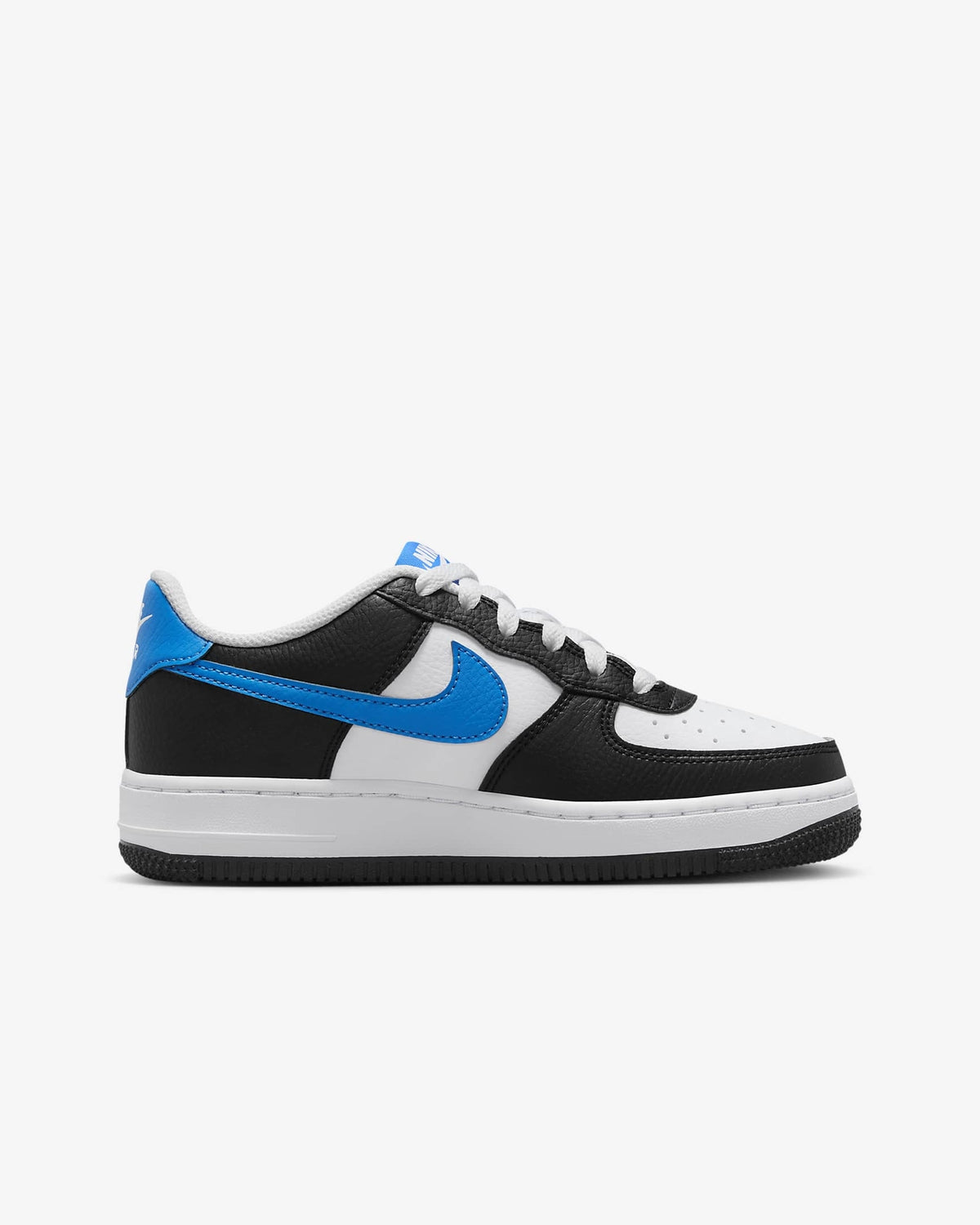 FN8008-001 Nike GS Air Force 1 Black White Light Photo Blue