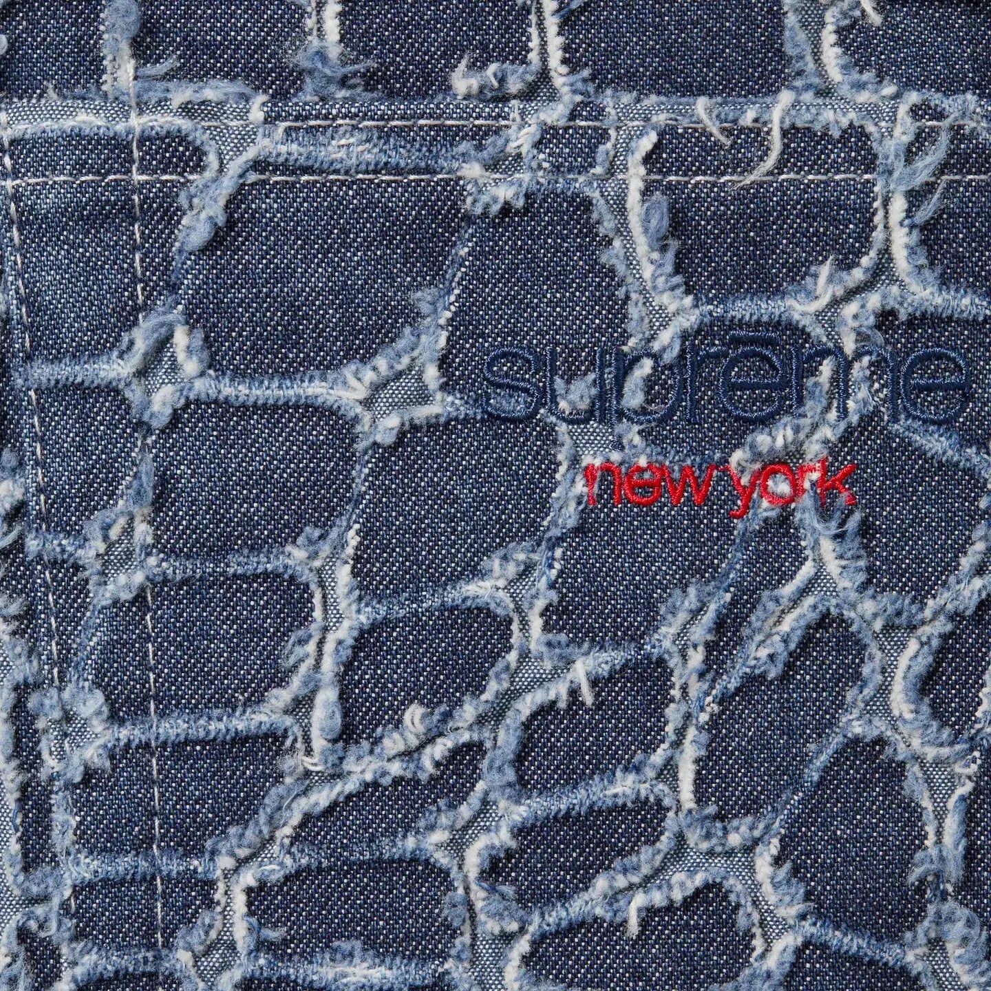 Supreme Frayed Croc Baggy Denim Short Indigo