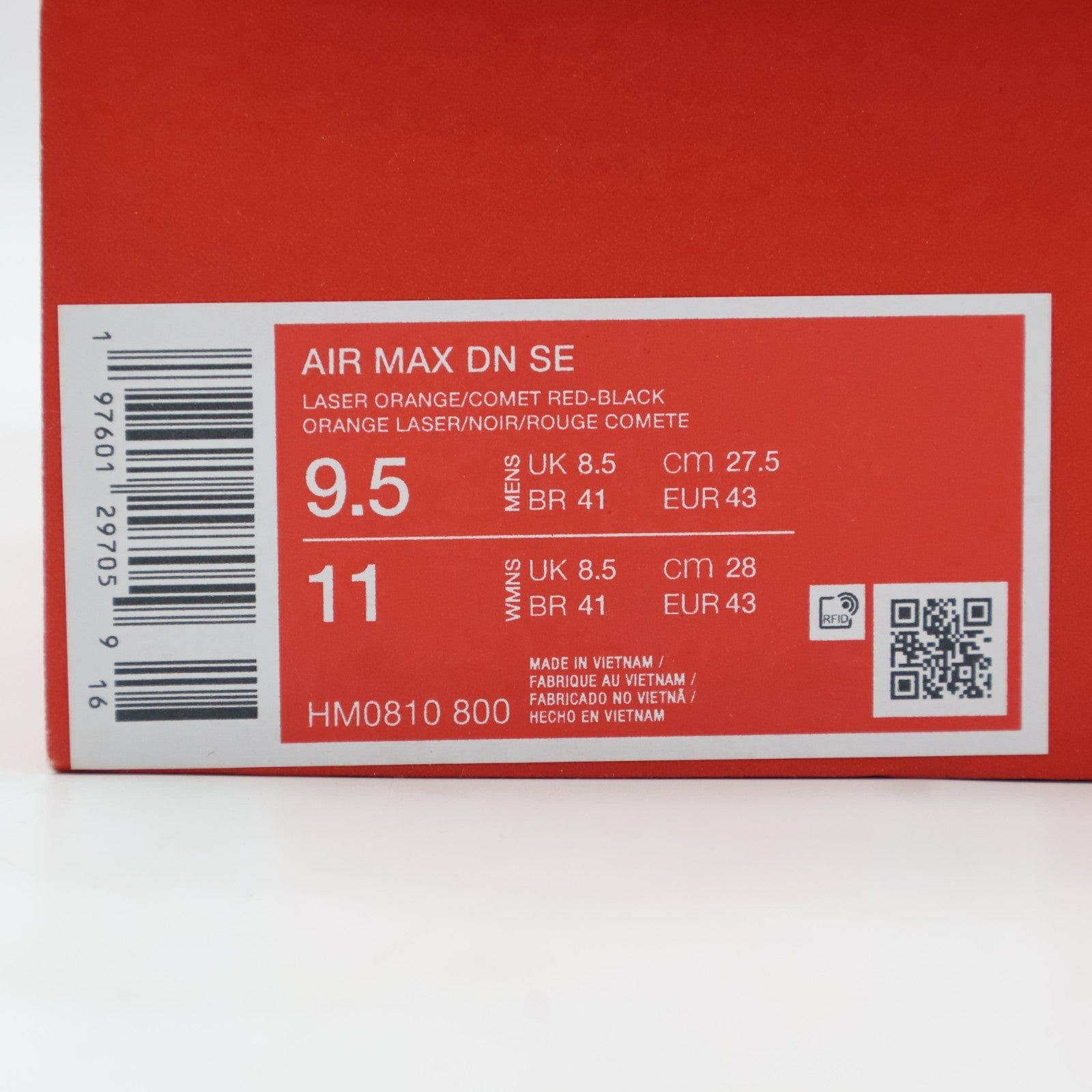HM0810-800 Nike Air Max DN SE Laser Orange Black Total Orange Comet Red (Men's)