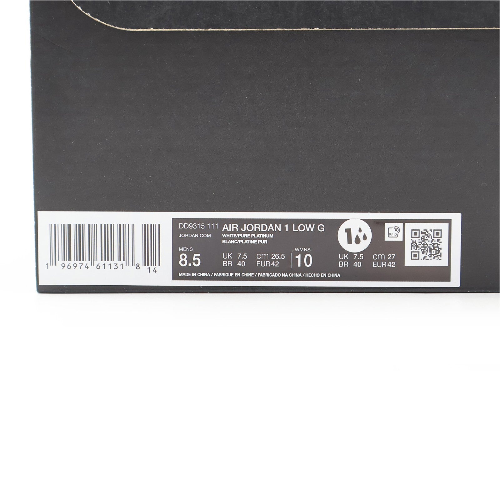 DD9315-111 Nike Air Jordan 1 Low Golf White Gum Pure Platinum Brown (Men's)