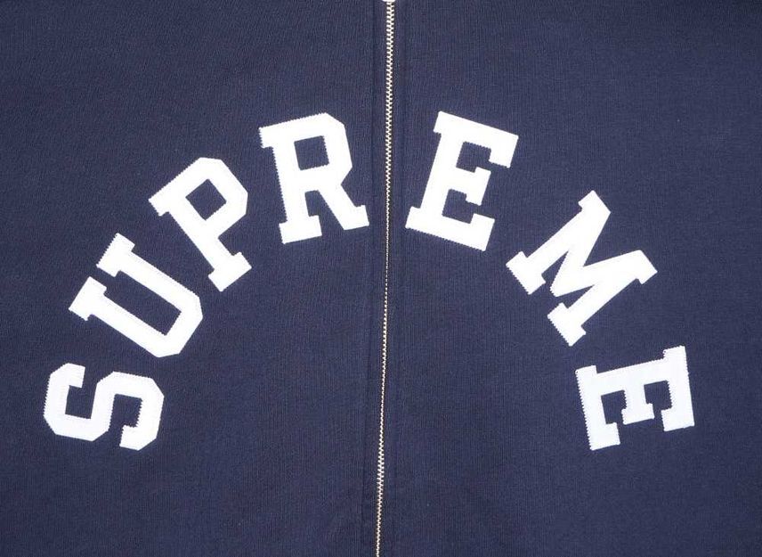 Supreme Champion Zip Up Hooded Sweatshirt Navy