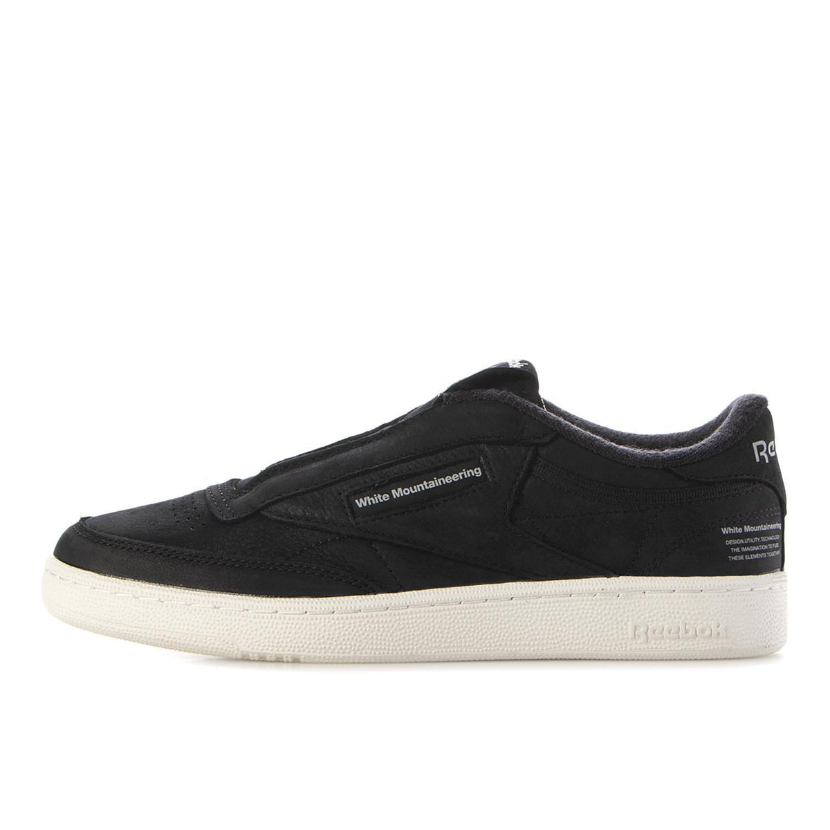 100218233 White Mountaineering Reebok Club C 85 Black Chalk Grey (Men's)