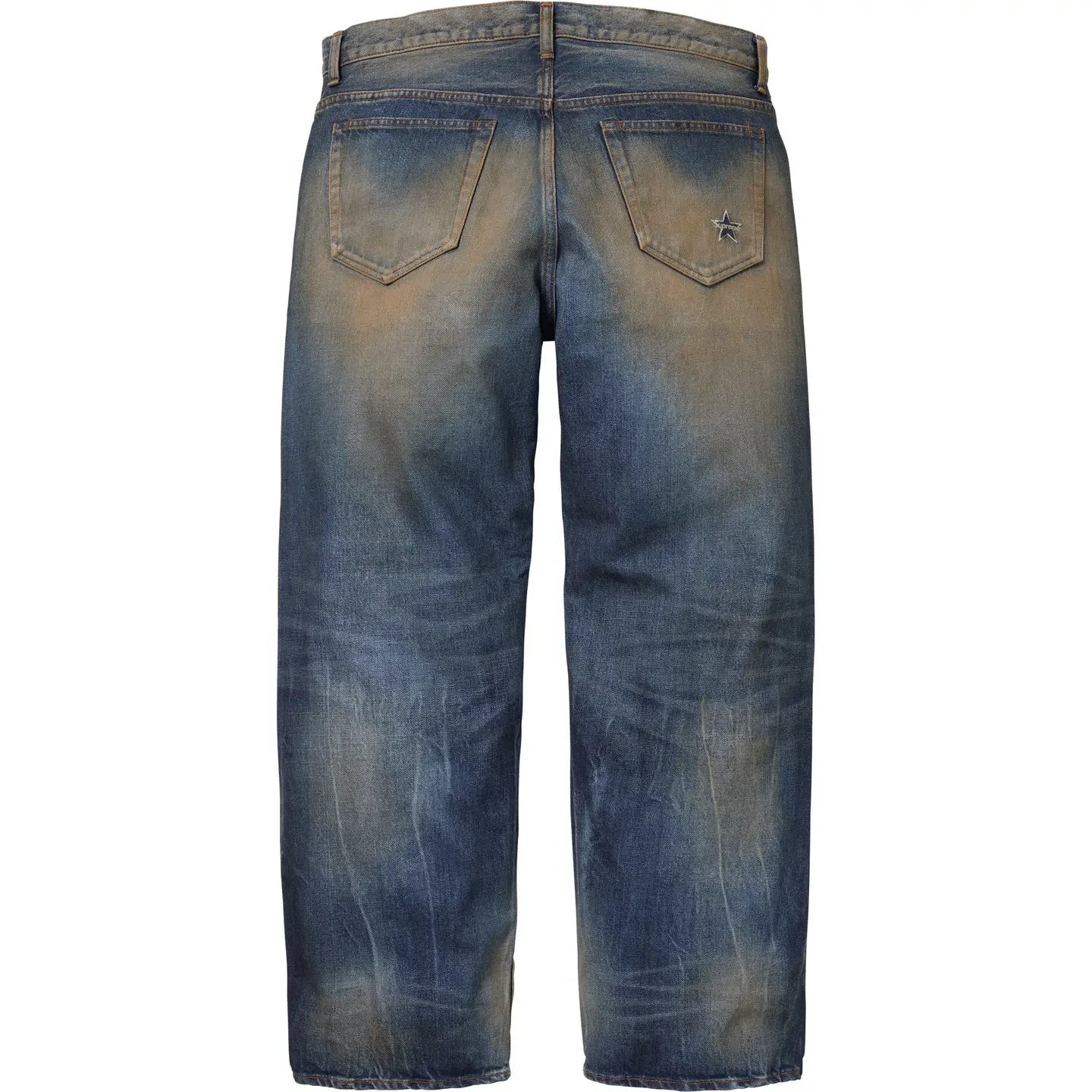 Supreme Distressed Loose Fit Selvedge Jean (26SS) Washed Indigo