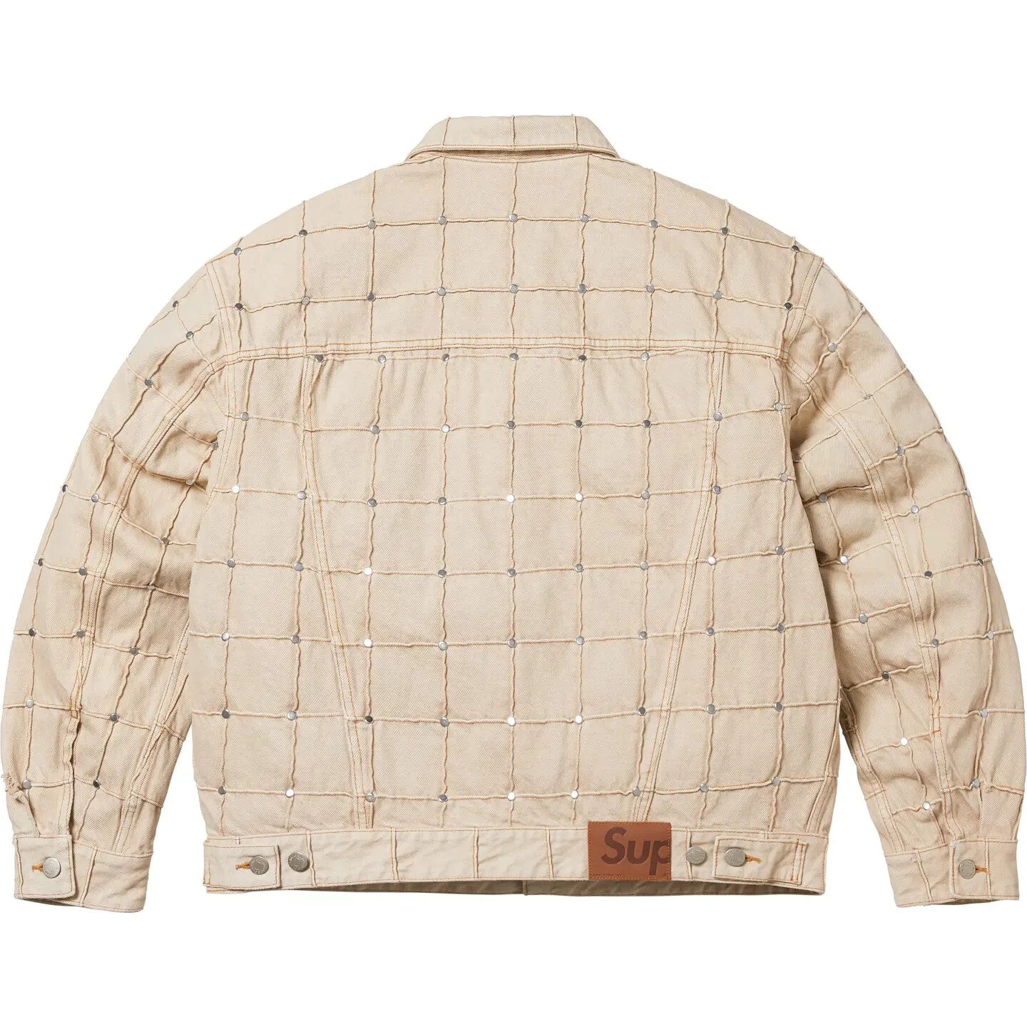 Supreme Studded Seam Denim Trucker Jacket Natural