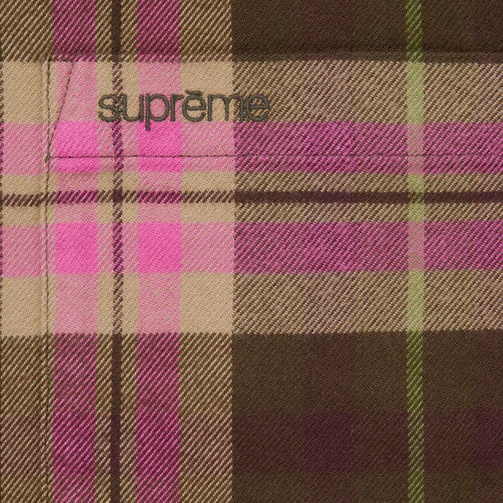 Supreme Plaid Flannel Shirt Brown