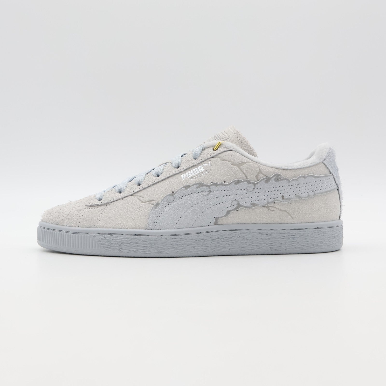 396524-01 ONE PIECE Puma Suede Luffy Gear 5 Feather Gray Platinum Gray (Men's)