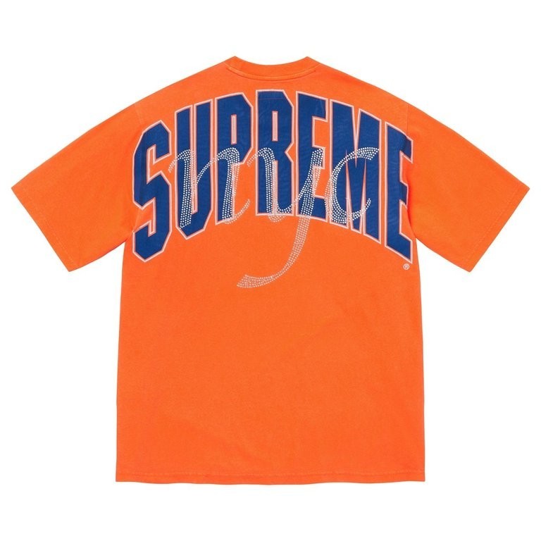 Supreme Rhinestone Script S/S Top Orange