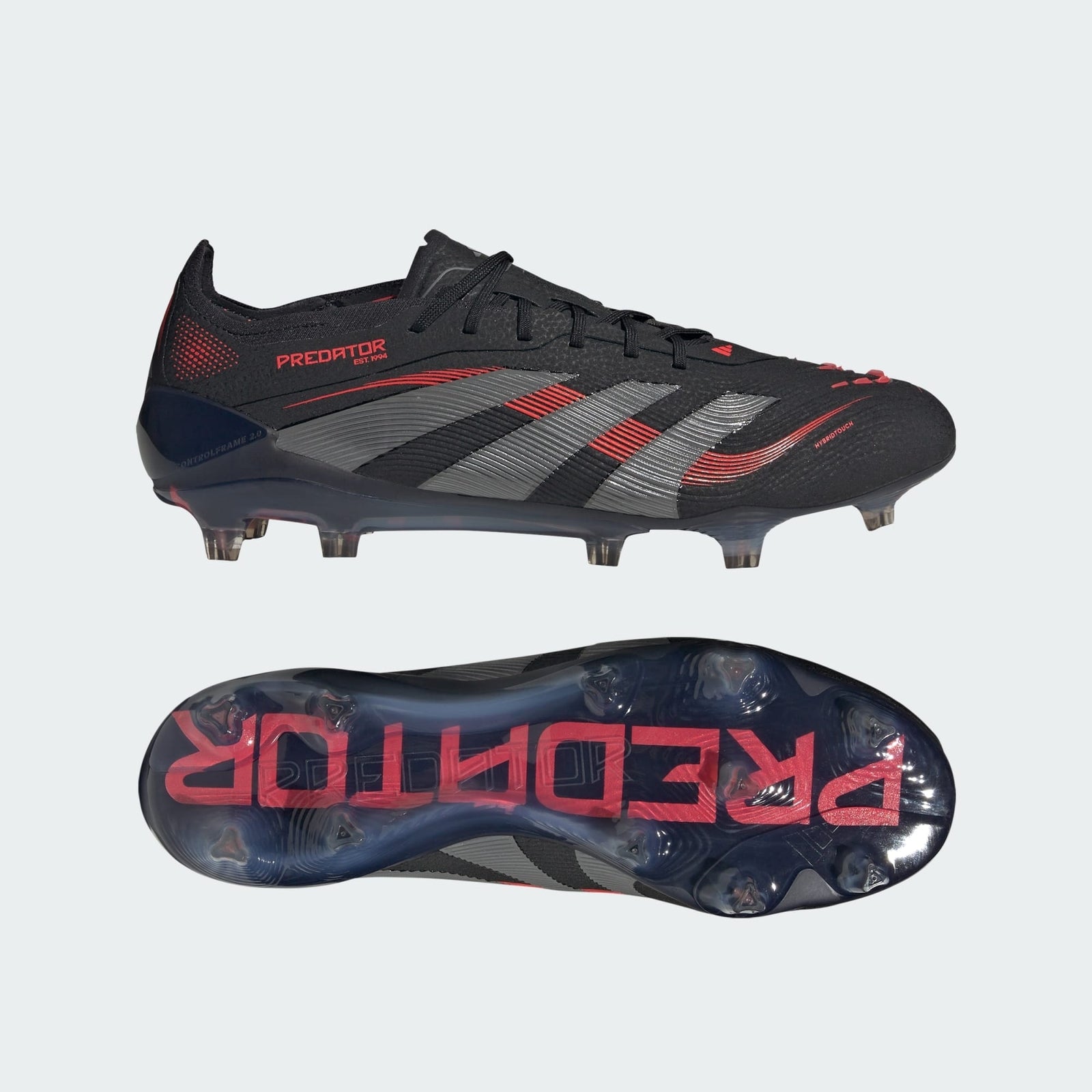 ID3878 adidas Predator Elite FG Core Black Grey Four Lucid Red (Men's)
