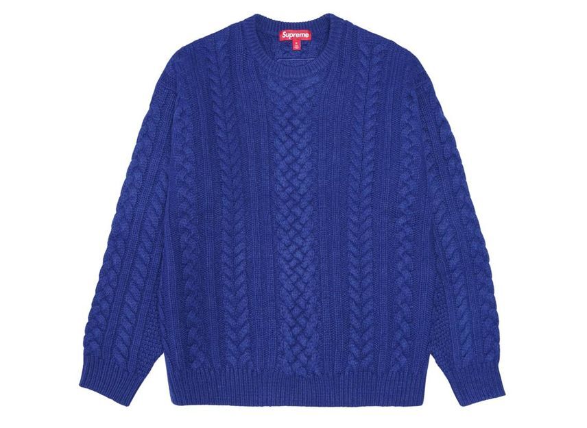 Supreme Applique Cable Knit Sweater Navy