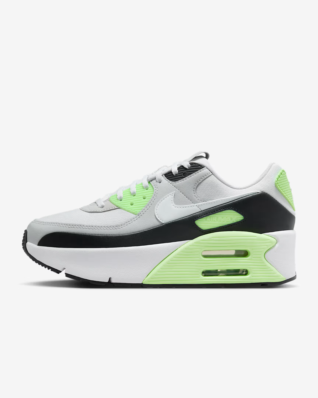 FD4328-002 Nike Air Max 90 LV8  Shoes  Photon Dust Lime Blast  Black (Women's)