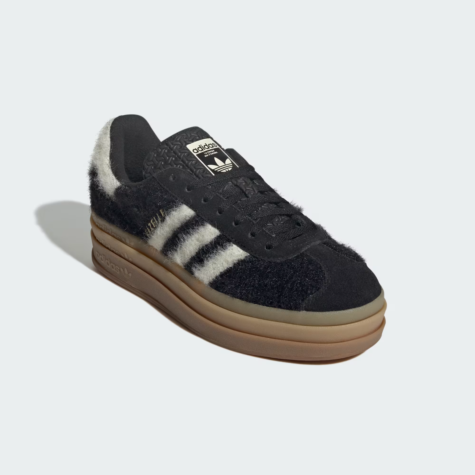 js3907 adidas Originals Gazelle Bold Core Black Cream White Gold Metall (Women's