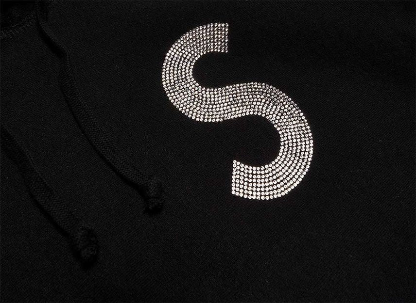 Supreme Swarovski S Logo Hooded Sweatshirt Black