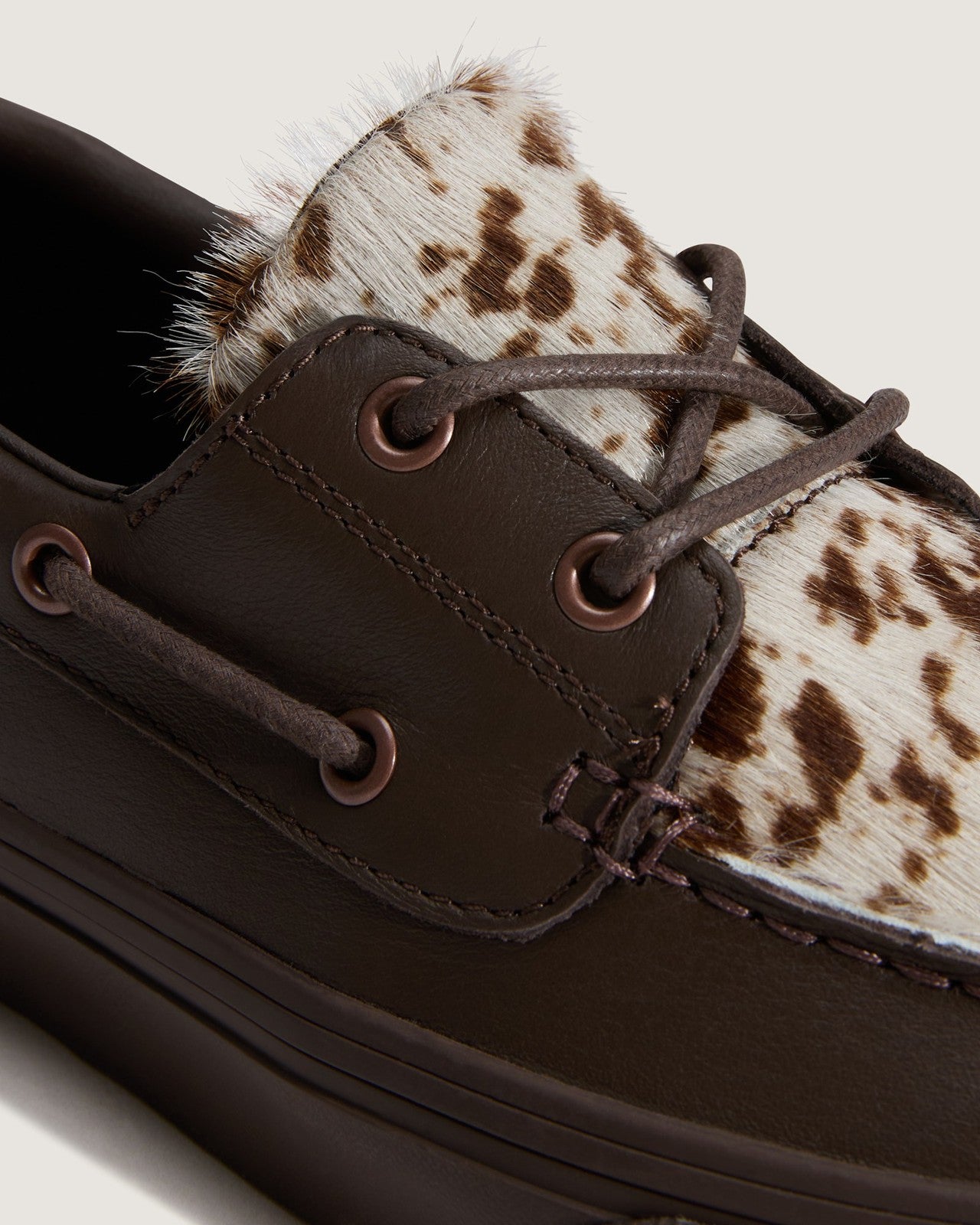 VN000Z96DRB VN000Z96DRB Vans 2 Eyelet Boat Shoe Pony Hair Dark Brown (Men's)