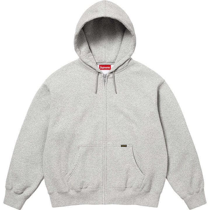Supreme Work Zip Up Hooded Sweatshirt Heather Grey
