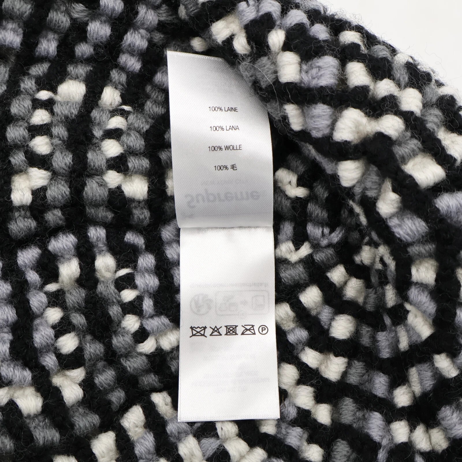 Supreme Yarn Applique Beanie Black