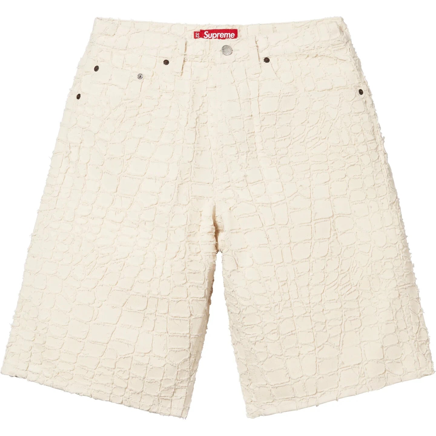 Supreme Frayed Croc Baggy Denim Short Natural
