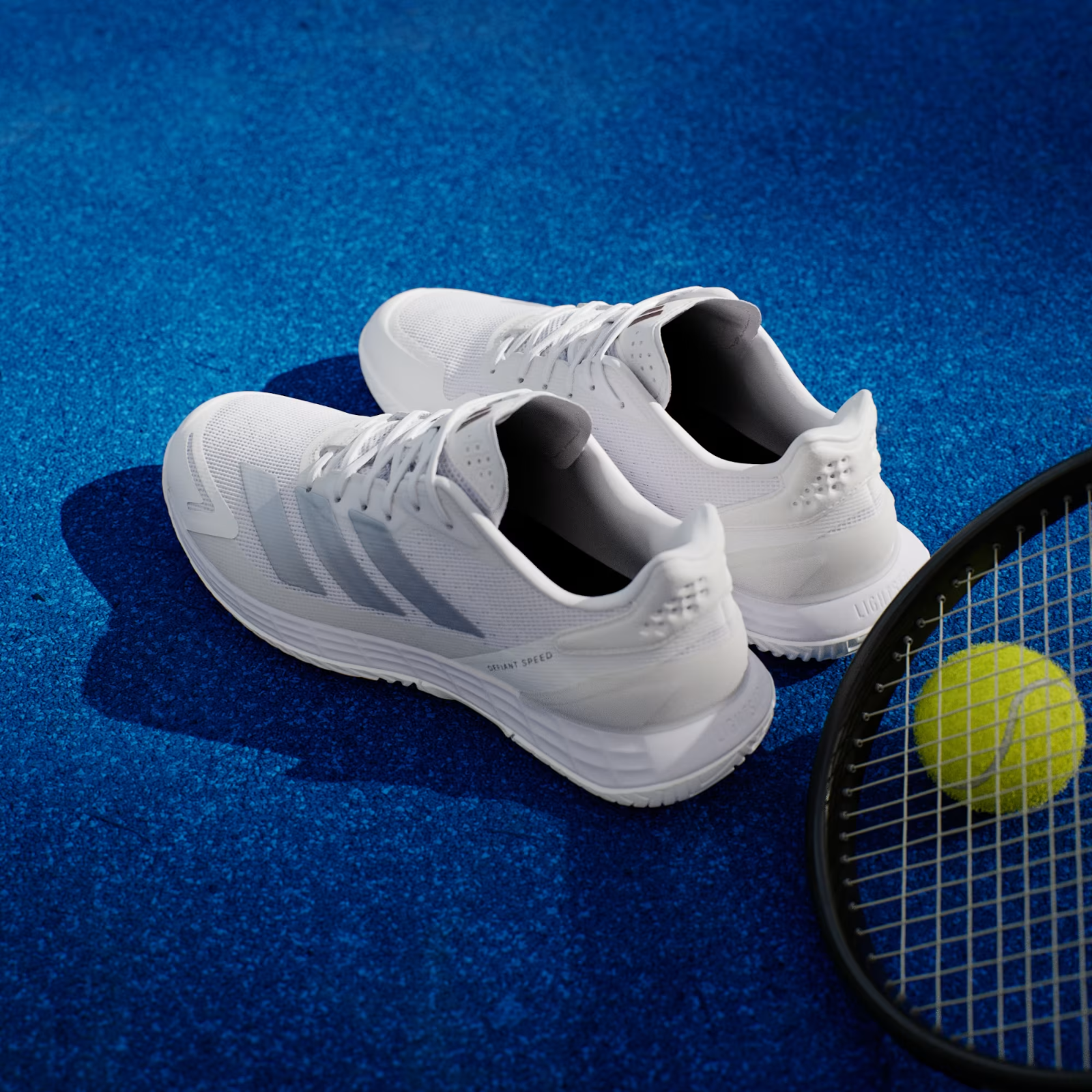 KJ3106 adidas Defiant Speed 2 Tennis "Cloud White/Tech Grey Metallic" (Men's)