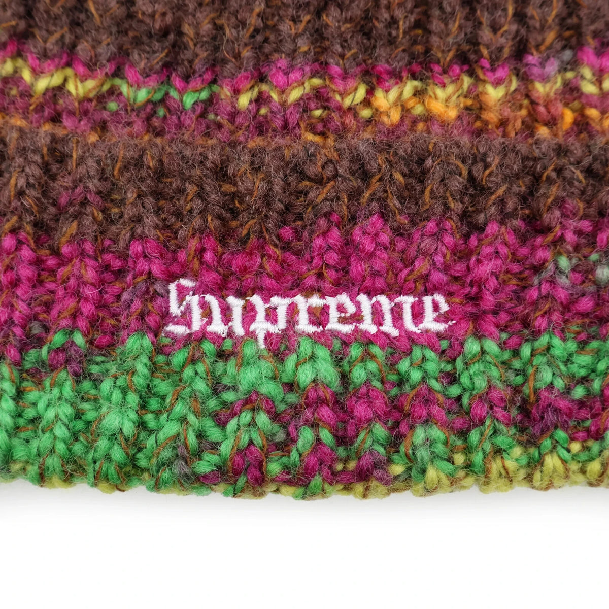 Supreme Space Dye Stripe Beanie Brown