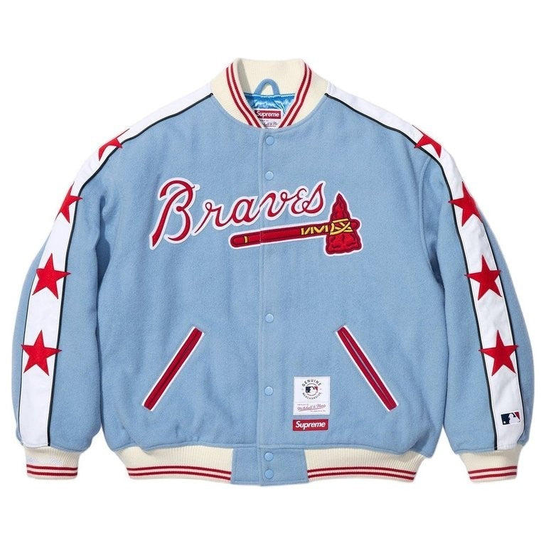 Supreme Mitchell Ness Teams Varsity Jacket Light Blue