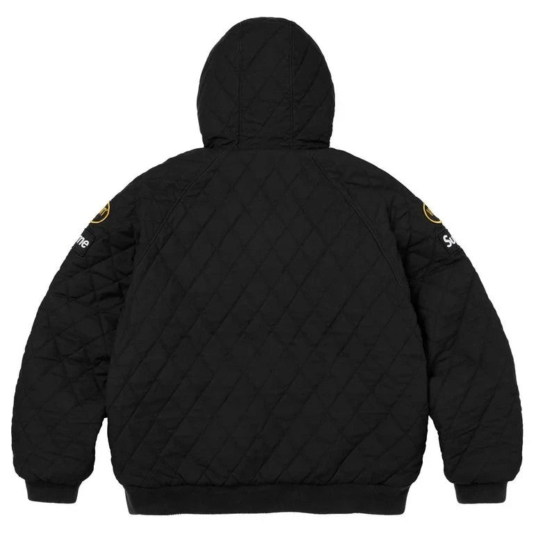 Supreme x Vanson Leathers Reversible Quilted Hooded Jacket Black