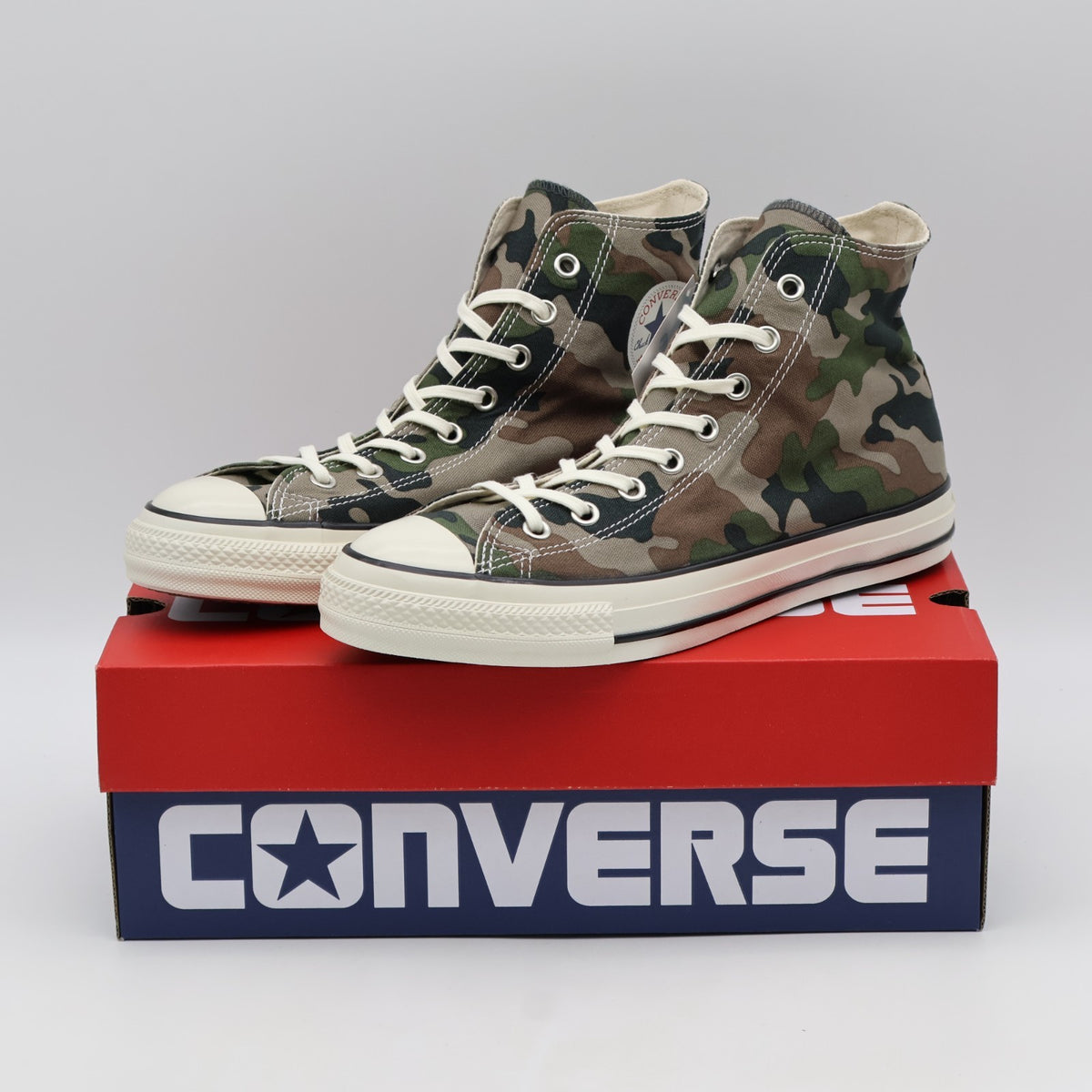 31318220 Converse All Star Aged Woodlandcamo Hi Green Gray Brown (Men's)