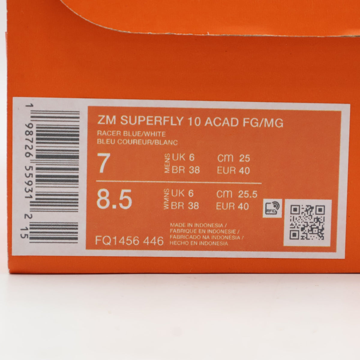 FQ1456-446 Nike Mercurial Superfly 10 Academy Racer Blue White (Men's)