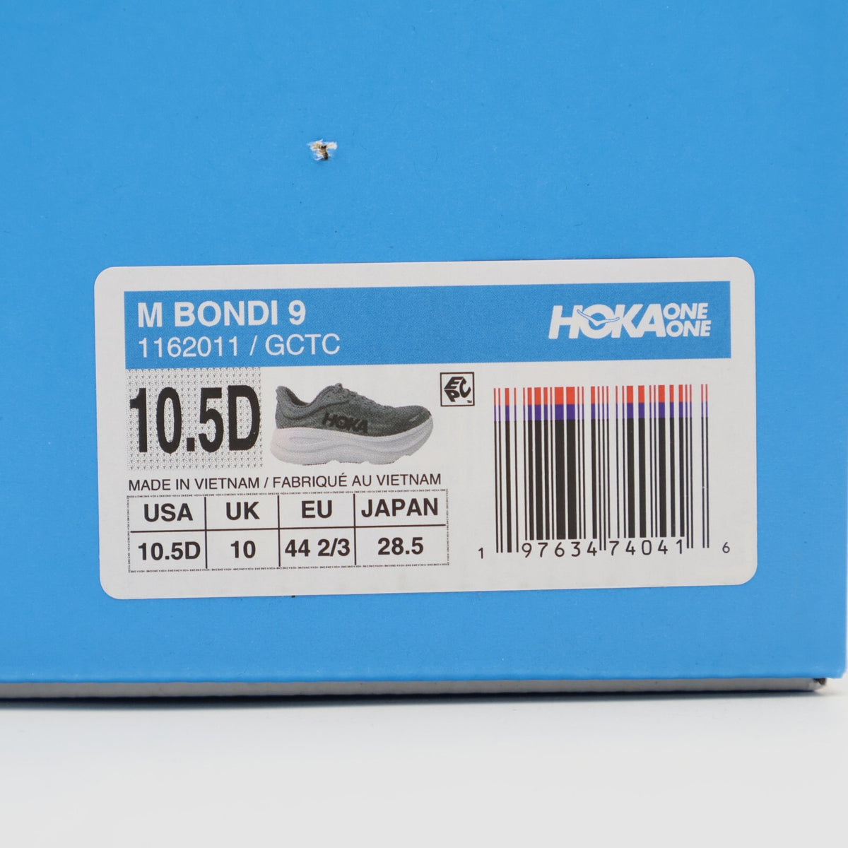 1162011-GCTC HOKA BONDI 9 GALACTIC GREY STELLAR GREY (Men's)