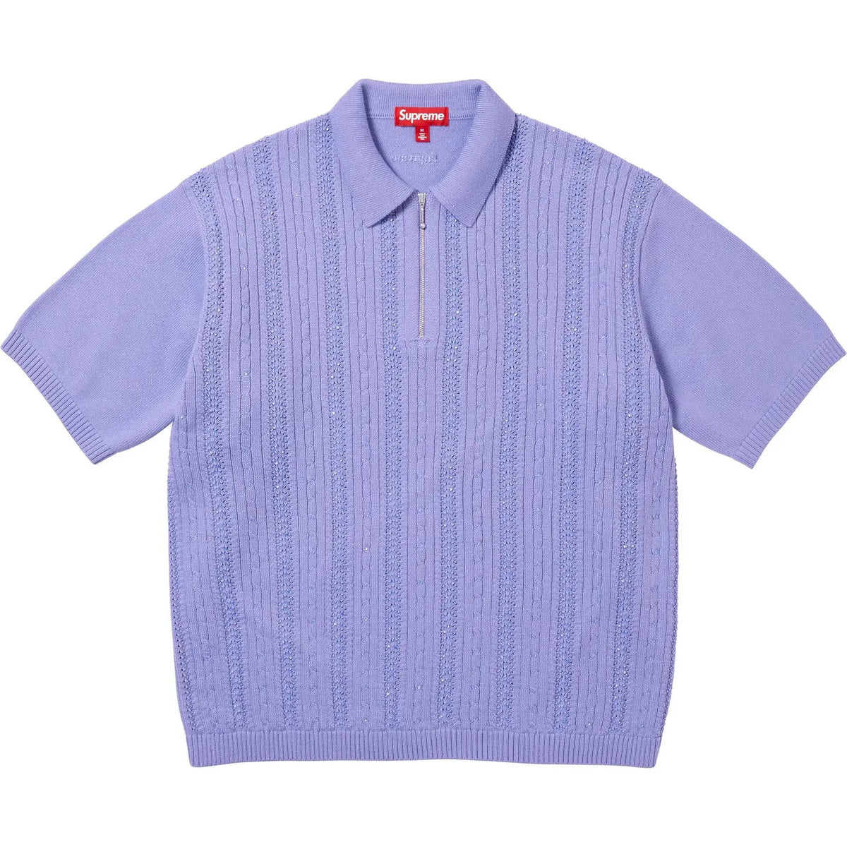 Supreme Beaded Zip Polo Lavender