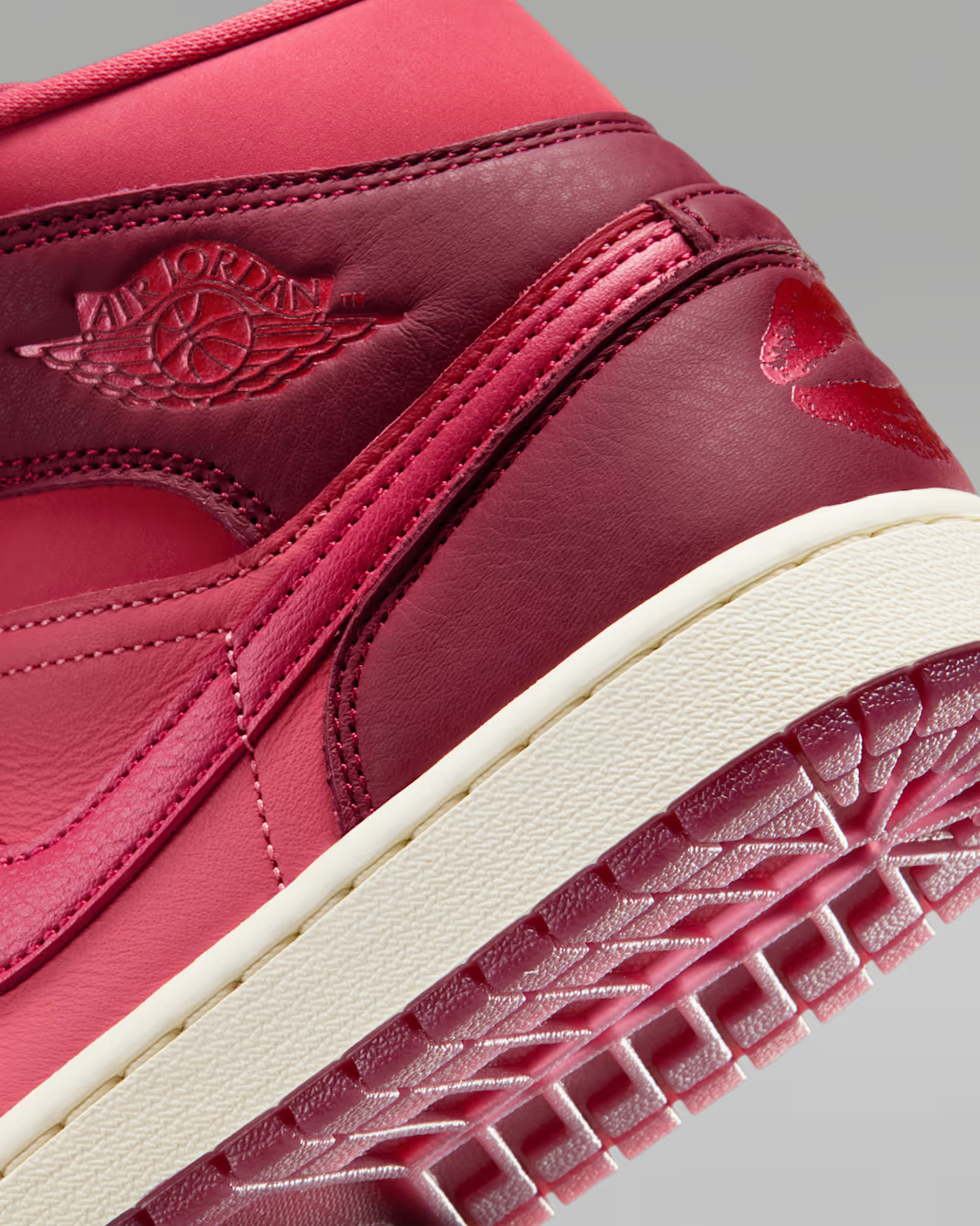 IB7018-600 Nike Air Jordan 1 Mid Valentine's Day 2026 Team Red (Women's)