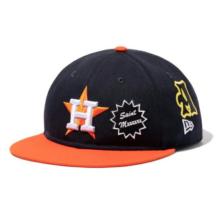 NEW ERA x SAINT Mxxxxxx x MLB Retro Crown 9Fifty Houston Astros  Navy Orange