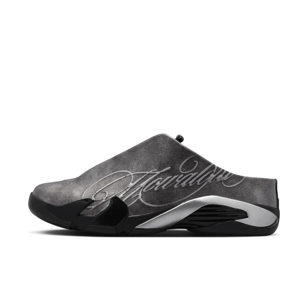 IR0908-001 Mowalola Ã Nike Air Jordan 14 Mule "Black/Metallic Silver" (Men's)