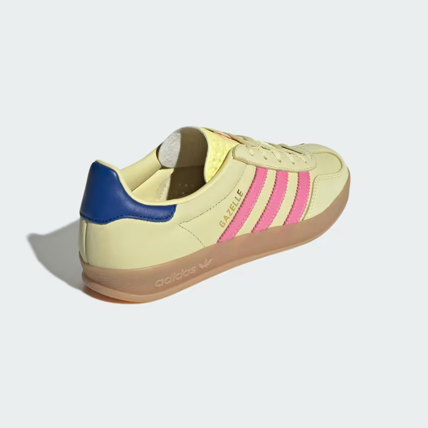 JI2719 adidas Gazelle Indoor Powder Yellow/Lucid Pink/Royal Blue (Women's)