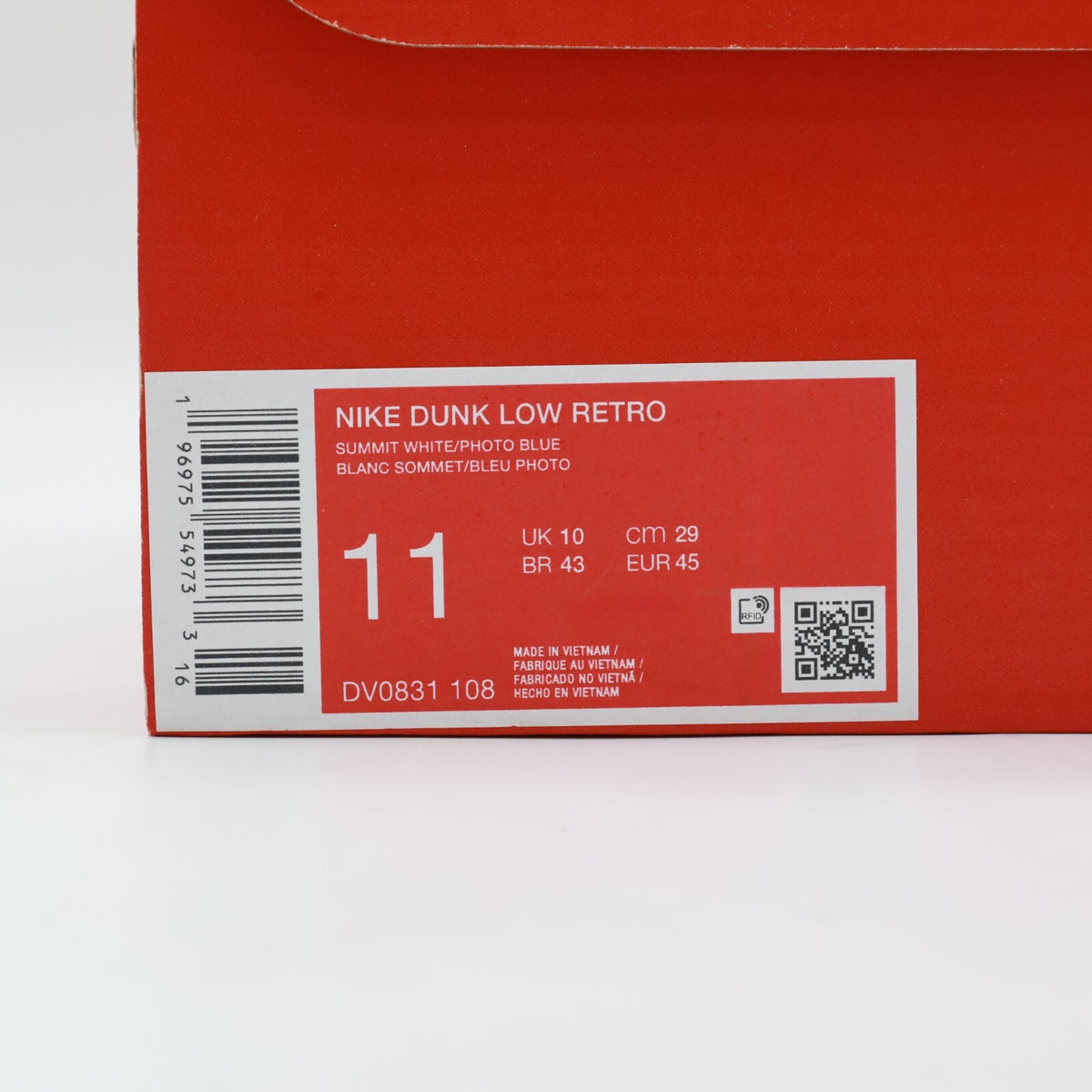 DV0831-108 Nike Dunk Low Summit White Photo Blue Platinum Tint (Men's)