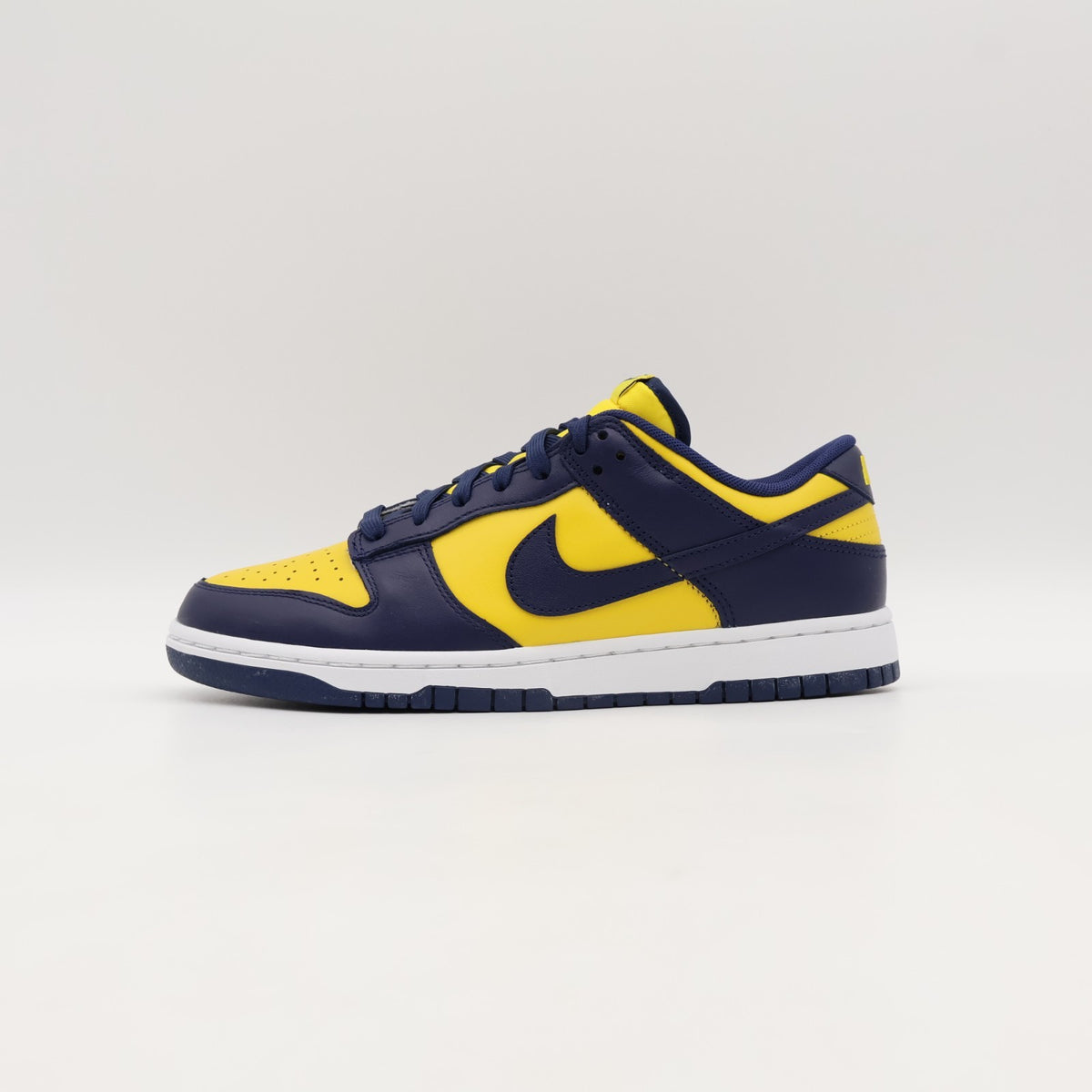 DD1391-700 Nike Dunk Low Michigan Varsity Maze Midnight Navy White (Men's)