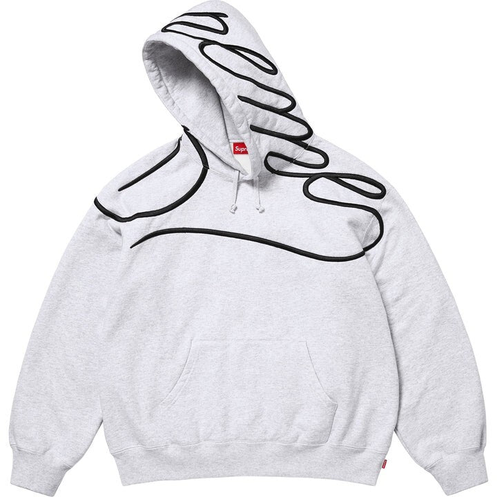 Supreme Shoulder Script Hooded Sweatshirt Ash Grey