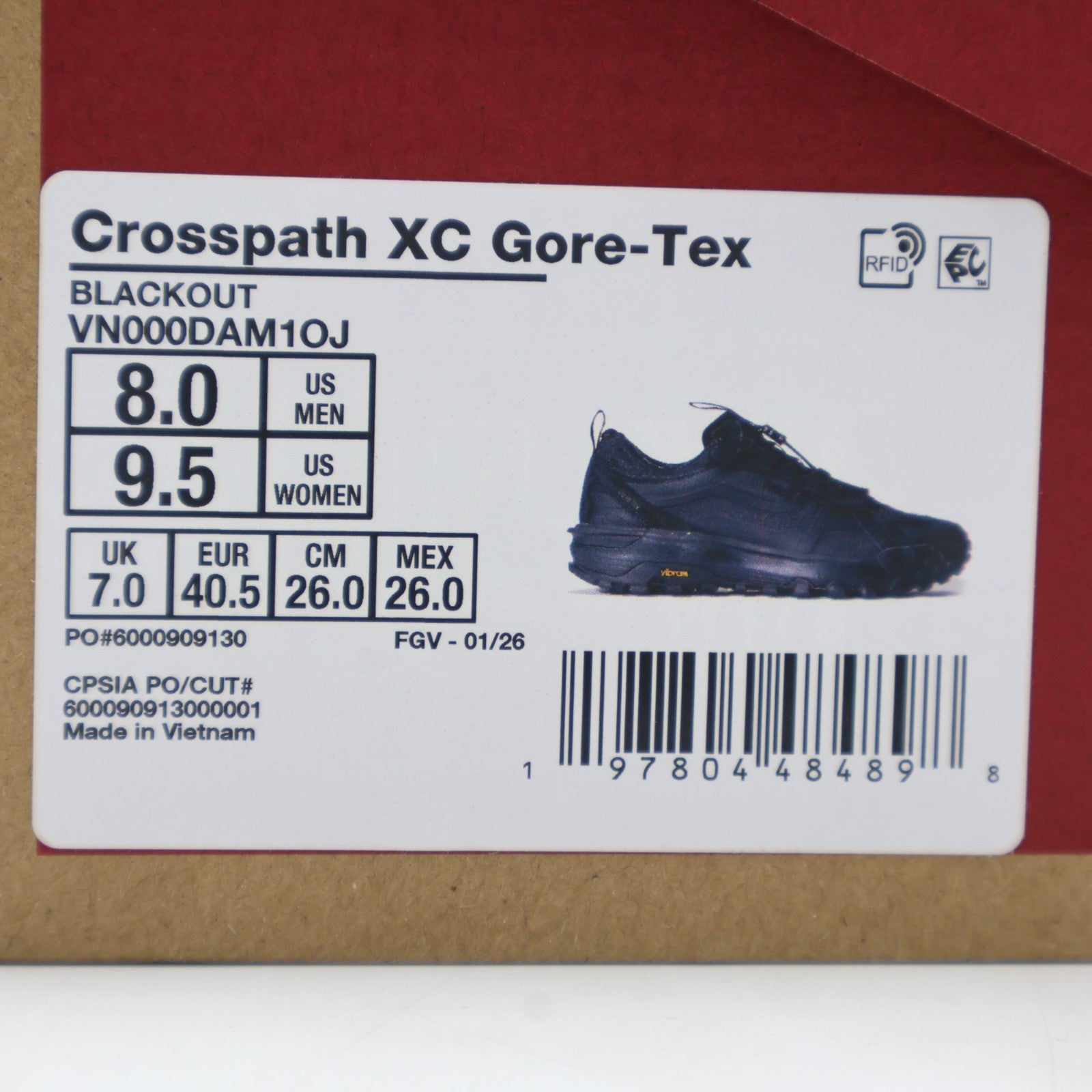 VN000DAM1OJ Vans Crosspath XC GORE-TEX Blackout (Men's)