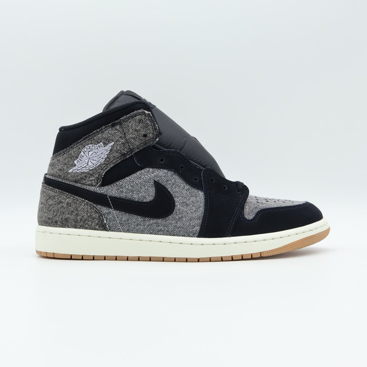 HJ4363-001 Nike Air Jordan 1 Mid Black Denim (Men's)