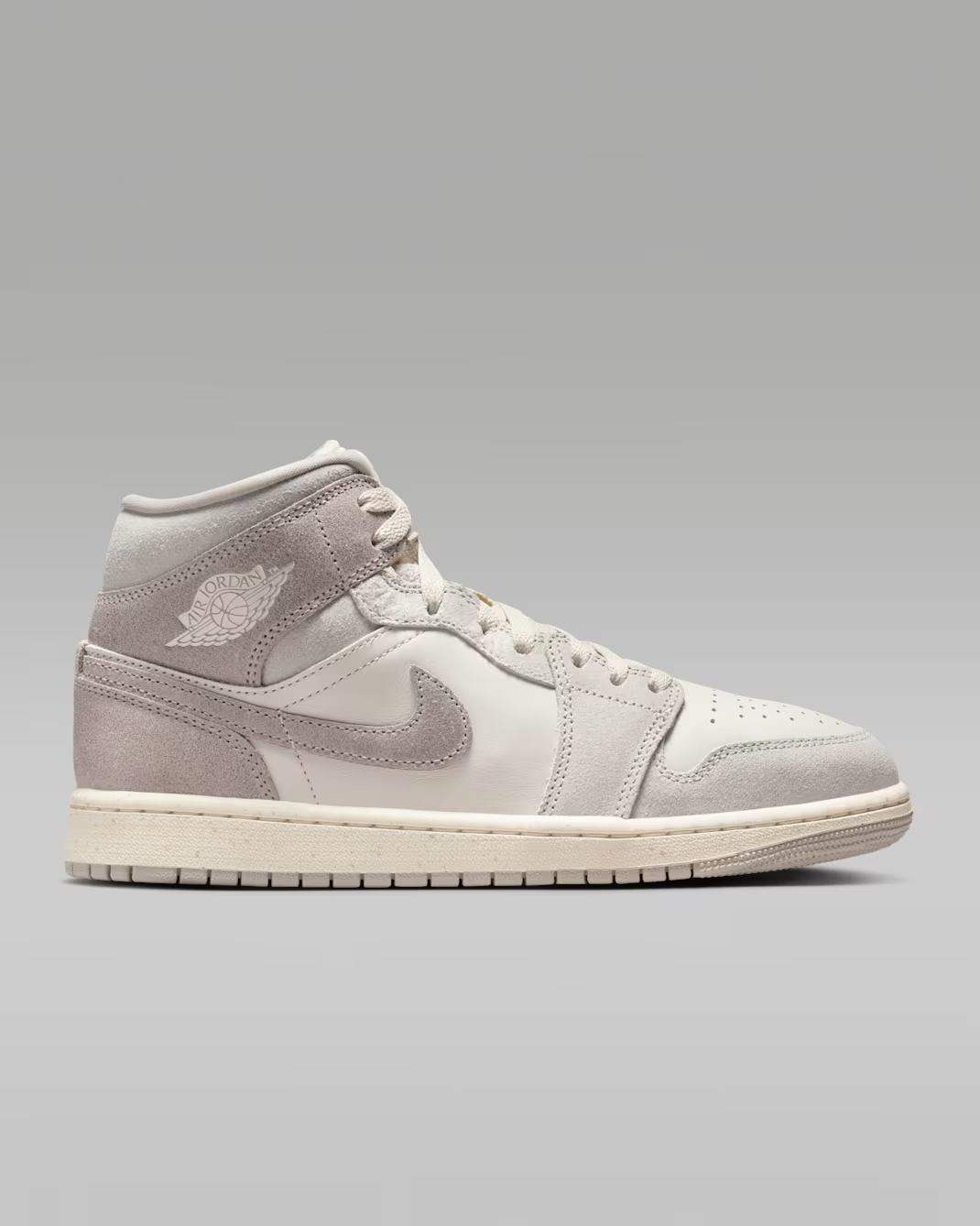 IB7010-001 Nike Air Jordan 1 Mid Light Iron Ore Enigma Stone (Women's)