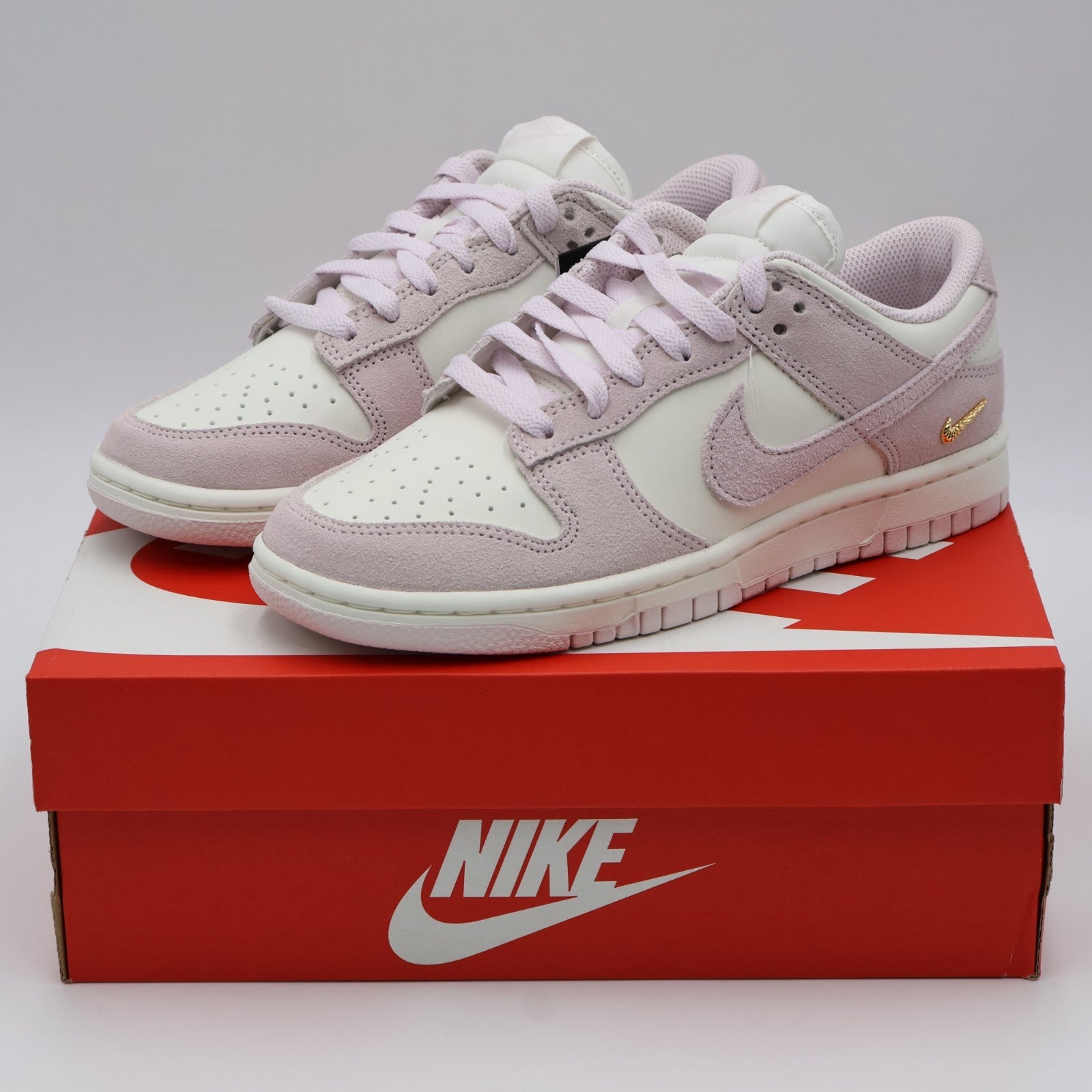 IO4244-100 Nike Dunk Low Sail White Metallic Gold Pearl Pink (Women's)