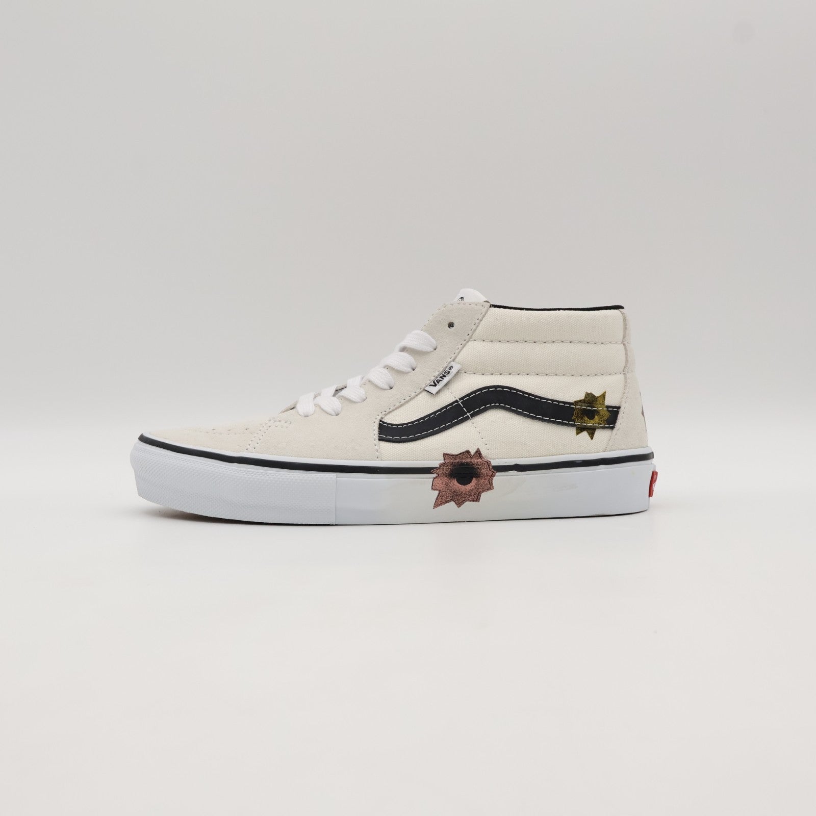 VN0A5KS1CRM Nate Lowman Supreme Vans Skate Grosso Mid Bullet Hole Natural (Men's